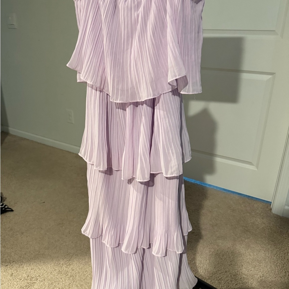Lulu's Soft Lilac Pleated Dress